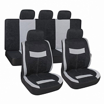 Чехлы сиденья SKYWAY Velvet-2 велюр 9пр черно/серый